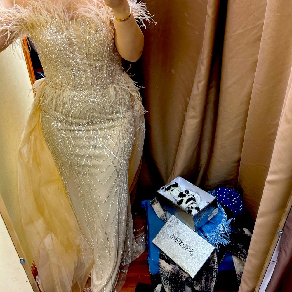 Lara gown beige size 10 worn once